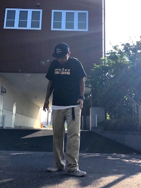「chaosfishingclub」｜「アイテム（スリッポン）」を使った、＝＝トム＝＝さん（メンズ・174cm）の夏コーディネート