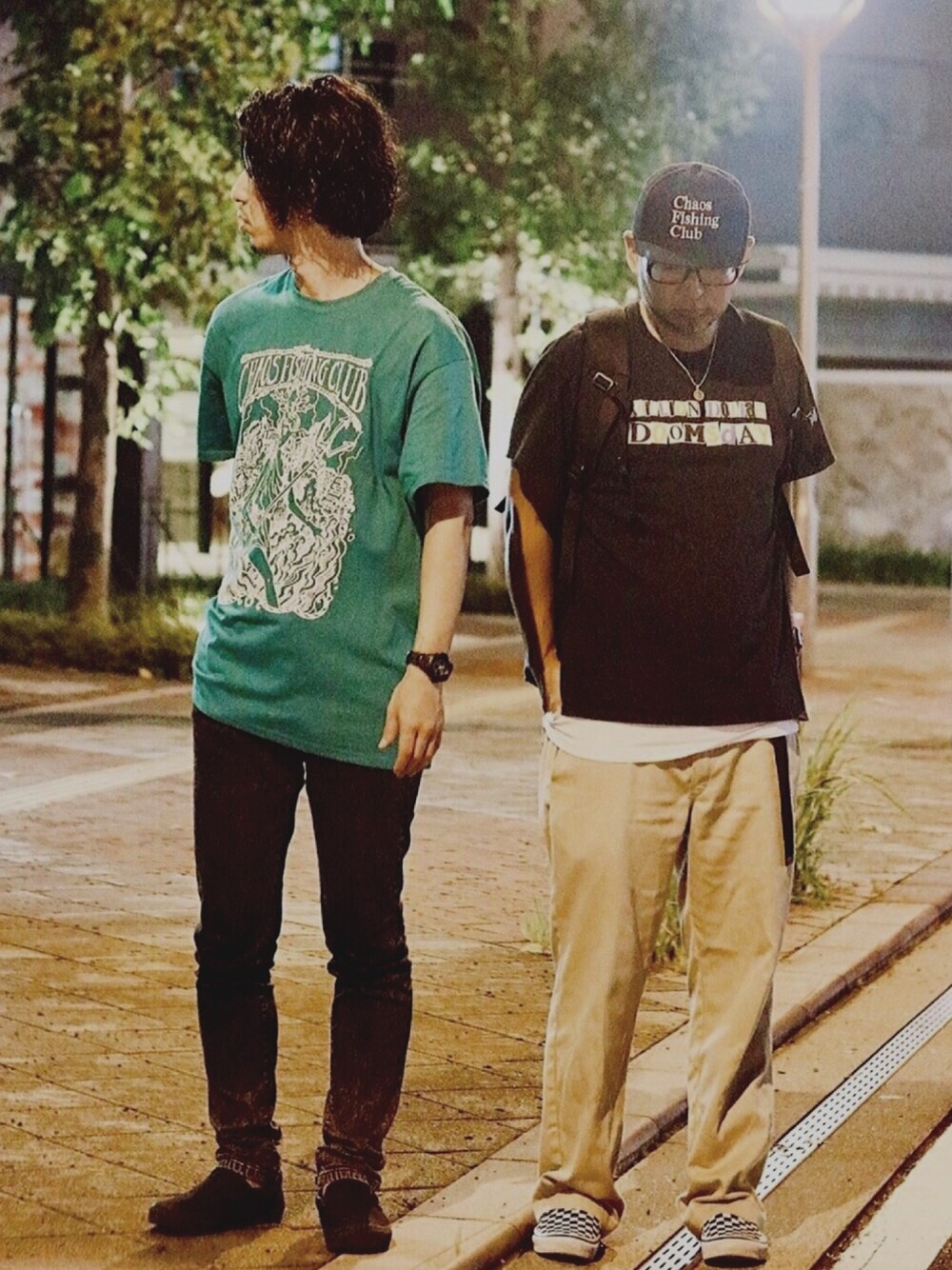 「chaosfishingclub、チェッカーフラッグ祭り、シミラールック」｜「Chaos Fishing Clubのアイテム（キャップ、ブラック系）」を使った、＝＝トム＝＝さん（メンズ・174cm）の秋コーディネートの1枚目の写真