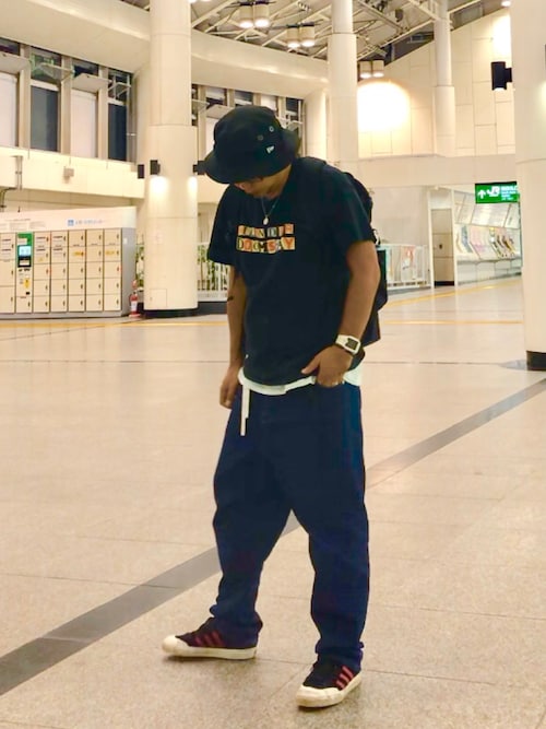 トム New Eraのハットを使ったコーディネート Wear