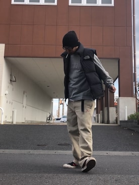 「AZUL by moussy（アズールバイマウジー）のアイテム（ニットキャップ/ビーニー）」を使った、＝＝トム＝＝さん（メンズ・174cm）の秋コーディネート