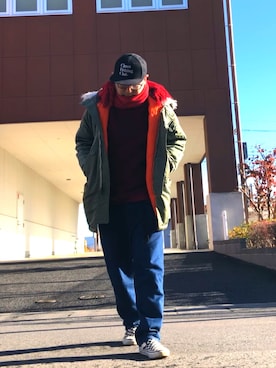 「chaosfishingclub」｜「アイテム（スウェット）」を使った、＝＝トム＝＝さん（メンズ・174cm）の冬コーディネート