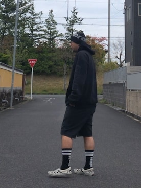 「ソックス」｜「アイテム（スリッポン）」を使った、＝＝トム＝＝さん（メンズ・174cm）の春コーディネート