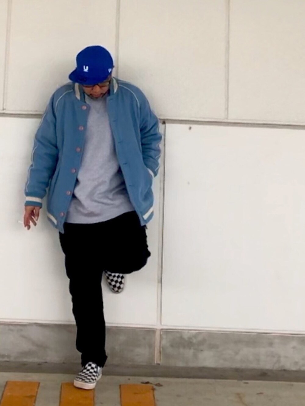 「年末WEAR感謝祭、スタジャン、スエット、チノパン、UNDER COVER、clumsy.pictures、carhartt、VANS、ZIP FIVE」｜「USEDのアイテム（スタジャン、ブルー系）」を使った、＝＝トム＝＝さん（メンズ・174cm）の冬コーディネートの1枚目の写真