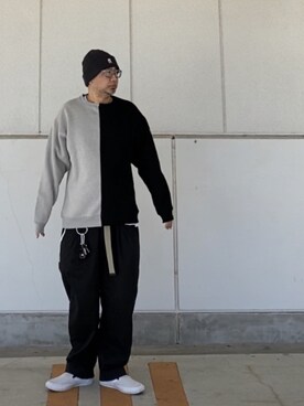 「TENBOX（テンボックス）のアイテム（スニーカー）」を使った、＝＝トム＝＝さん（メンズ・174cm）の冬コーディネート