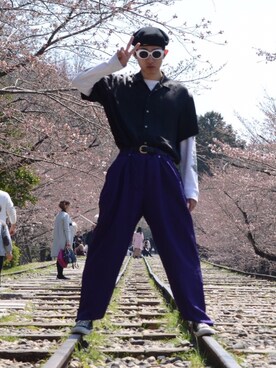 「OPENING CEREMONY（オープニングセレモニー）のアイテム（Tシャツ/カットソー）」を使った、MakoGさん（メンズ・167cm）の春コーディネート