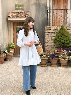 「アイテム（ローファー、グリーン系）」を使った、ハヤシ　アンナさん（レディース・171cm）の春コーディネート