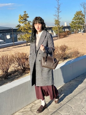 「Steven Alan（スティーブンアラン）のアイテム（スカート）」を使った、ハヤシ　アンナさん（レディース・171cm）の冬コーディネート
