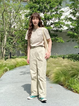 「EDIT Gris（エディットグリ）のアイテム（パンツ）」を使った、ハヤシ　アンナさん（レディース・171cm）の夏コーディネート