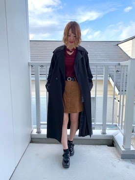 「アパレルスタッフ」｜「アイテム（トレンチコート）」を使った、Misakiさん（レディース・156cm）の冬コーディネート