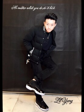 「NIKE（ナイキ）のアイテム（シューズ、ブラック系）」を使った、LilYangさん（メンズ・179cm）の冬コーディネート
