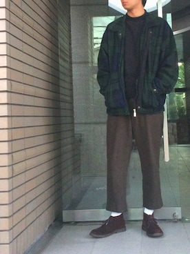 「Yves Saint Laurent（イヴサンローラン）のアイテム（ブルゾン）」を使った、たらこさん（メンズ・180cm）の冬コーディネート