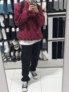 「Carhartt WIP（カーハートダブリューアイピー）のアイテム（スウェット）」を使った、reoさん（メンズ・181cm）の冬コーディネート