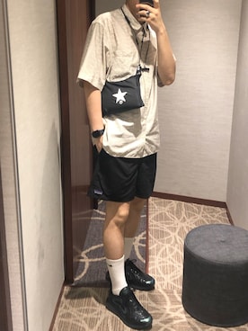 「CONVERSE TOKYO（コンバーストウキョウ）のアイテム（ボディバッグ/ウエストポーチ）」を使った、reoさん（メンズ・181cm）の夏コーディネート