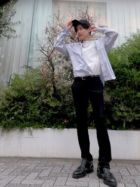 「CLANE（クラネ）のアイテム（キャップ）」を使った、京極さん（メンズ・170cm）の春コーディネート