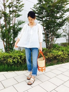 「アイテム（その他小物、ゴールド系）」を使った、takaさん（レディース・160cm）の夏コーディネート