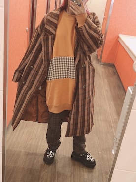 「DOUBLE NAME（ダブルネーム）のアイテム（その他アウター）」を使った、コトキさん（レディース・156cm）の春コーディネート