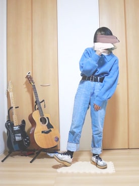 「DOUBLE NAME（ダブルネーム）のアイテム（その他アウター）」を使った、コトキさん（レディース・155cm）の冬コーディネート