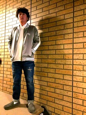 「Right-on（ライトオン）のアイテム（スタジャン）」を使った、shigeさん（メンズ・175cm）の冬コーディネート