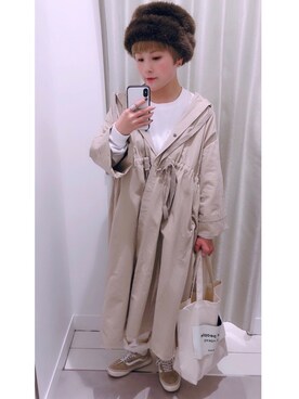 「白デニム」｜「アイテム（その他アウター）」を使った、☺︎ i k u m i ☺︎さん（レディース・159cm）の冬コーディネート