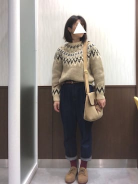 「BRADY」｜「アイテム（モカシン/デッキシューズ）」を使った、イーチさん（レディース・160cm）の冬コーディネート