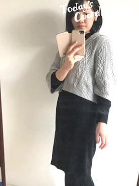 「K.T KIYOKO TAKASE（キヨコタカセ）のアイテム（カーディガン/ボレロ）」を使った、shachiさん（レディース・154cm）の冬コーディネート
