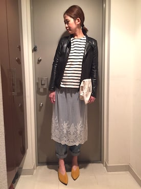 「TODAYFUL（トゥデイフル）のVintageトートバッグ（トートバッグ）」を使った、YOSHIさん（レディース・166cm）の春コーディネート