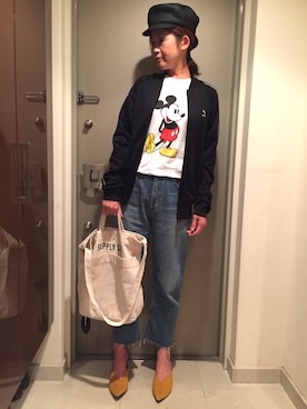 「アイテム（ジャージ）」を使った、YOSHIさん（レディース・166cm・30代）の春コーディネート