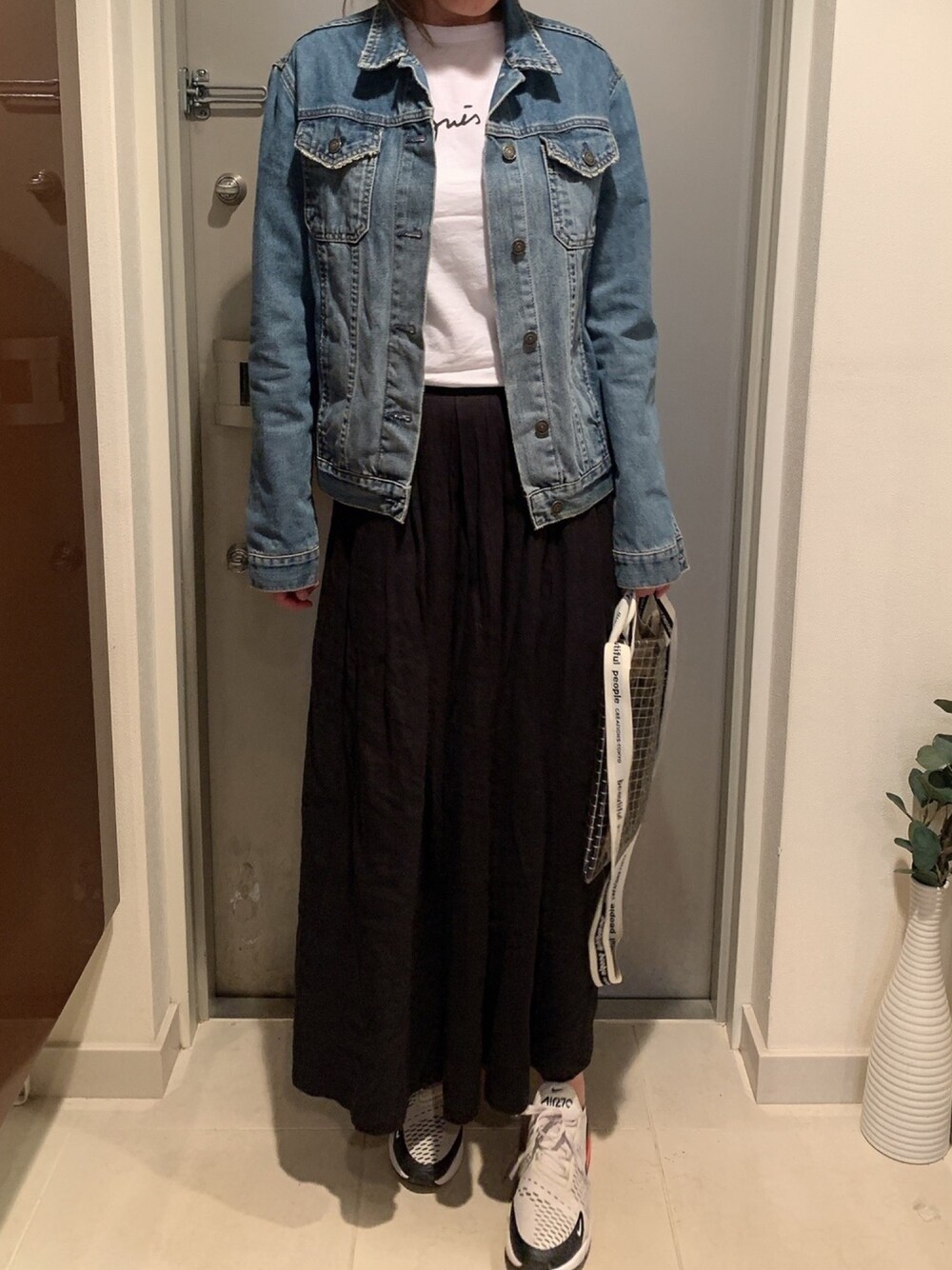 YOSHIさんの「麻ロングスカート（antiqua）」を使ったコーディネート