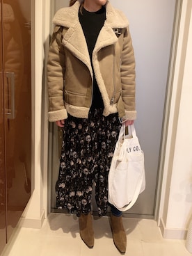 「アイテム（ワンピース/ドレス）」を使った、YOSHIさん（レディース・166cm・40代）の冬コーディネート