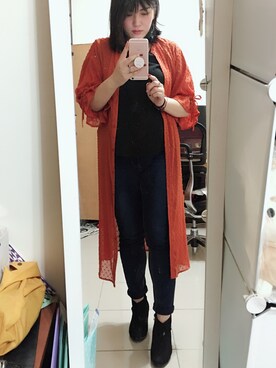 「BLUE WAY（ブルーウェイ）のアイテム（パンツ）」を使った、朵さん（レディース・166cm）の秋コーディネート