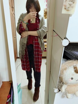 「BLUE WAY（ブルーウェイ）のアイテム（パンツ）」を使った、朵さん（レディース・166cm）の冬コーディネート