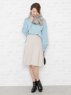 「NATURAL BEAUTY BASIC（ナチュラルビューティーベーシック）の【JJ 12月号掲載】ワンハンドルヒネリショルダーバッグ（ショルダーバッグ）」を使った、NBB STAFF 11さん（レディース・160cm）の秋コーディネート