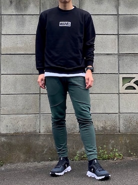 「On（オン）のアイテム（パンツ）」を使った、つっちーさん（メンズ・173cm）の春コーディネート