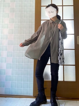 「大ぶりアクセサリー」｜がじゅめさん（レディース・151cm）の春コーディネート