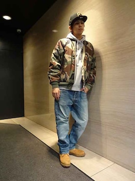 「yellow」｜「アイテム（キャップ）」を使った、kings1977さん（メンズ・177cm）の秋コーディネート