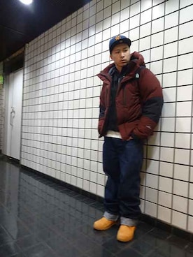 「yellow」｜「アイテム（キャップ）」を使った、kings1977さん（メンズ・177cm）の冬コーディネート