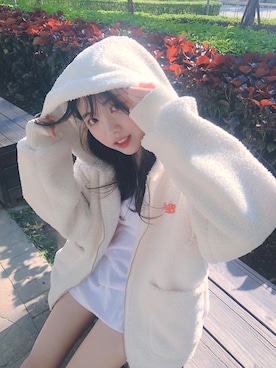 「NEW BALANCE（ニューバランス）のアイテム（その他アウター）」を使った、bcebelleさん（レディース・156cm）の冬コーディネート