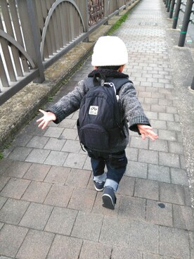 「ZARA KIDSのアイテム（ブルゾン）」を使った、はるたんさん（キッズ・80cm）の冬コーディネート