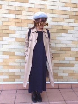 「スプリングSENSEOFPLACE」｜「アイテム（トレンチコート）」を使った、Hata-*さん（レディース・153cm）の春コーディネート