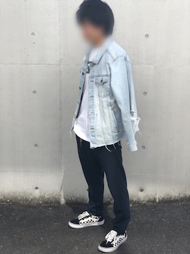 「秋のブラウンスタイル」｜「アイテム（デニムジャケット）」を使った、ももすけさん（メンズ・170cm）の秋コーディネート