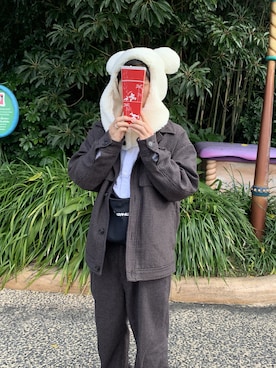 「Gramicci（グラミチ）のアイテム（バッグ）」を使った、ももすけさん（メンズ・165cm）の冬コーディネート
