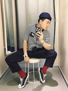 「アイテム（ポーチ）」を使った、WABISABIZENさん（メンズ・172cm）の秋コーディネート