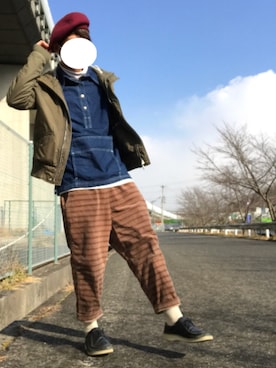 「Samansa Mos2（サマンサ モスモス）のアイテム（ハンチング/ベレー帽）」を使った、かっちゃん。さん（メンズ・167cm）の冬コーディネート