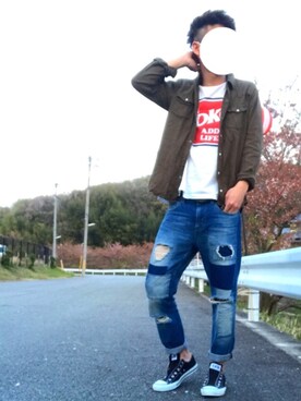 かっちゃん。さん（メンズ・167cm）の春コーディネート
