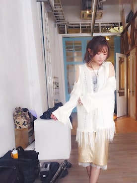 「Crayme,（クレイミー）のアイテム（アクセサリー）」を使った、菅野結以さん（レディース・162cm）の春コーディネート