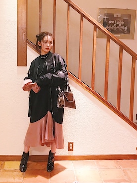 「Crayme,（クレイミー）のアイテム（ジャケット/アウター）」を使った、菅野結以さん（レディース・162cm）の春コーディネート