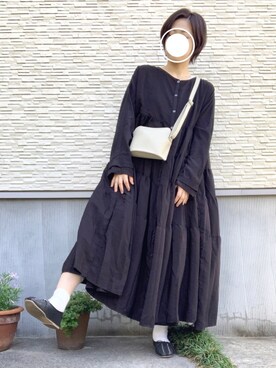 「Libra Cue（リブラ キュー）のティアードエアリーボリュームワンピース（ワンピース）」を使った、nariさん（レディース・160cm）の春コーディネート