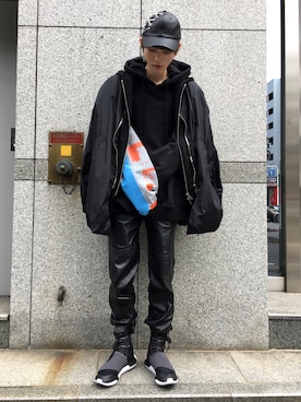 「L.H.P（エルエイチピー）のアイテム（キャップ）」を使った、𝐊𝐚𝐢𝐭𝐨さん（メンズ・180cm）の冬コーディネート
