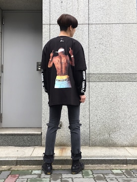 「MISBHV（ミスビヘイブ）のアイテム（パンツ）」を使った、𝐊𝐚𝐢𝐭𝐨さん（メンズ・180cm）の春コーディネート