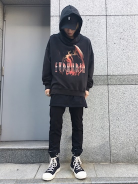 「MISBHV（ミスビヘイブ）のアイテム（パーカー）」を使った、𝐊𝐚𝐢𝐭𝐨さん（メンズ・180cm）の秋コーディネート